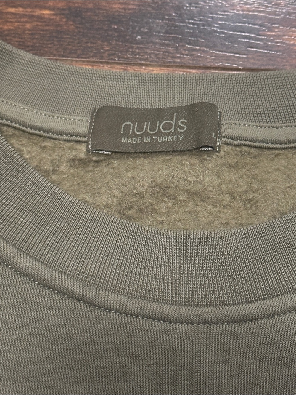 🟢 Nuuds Sage Green Crewneck Sweatshirt Women’s L NWOT EST 2022 Cozy - Picture 2 of 7